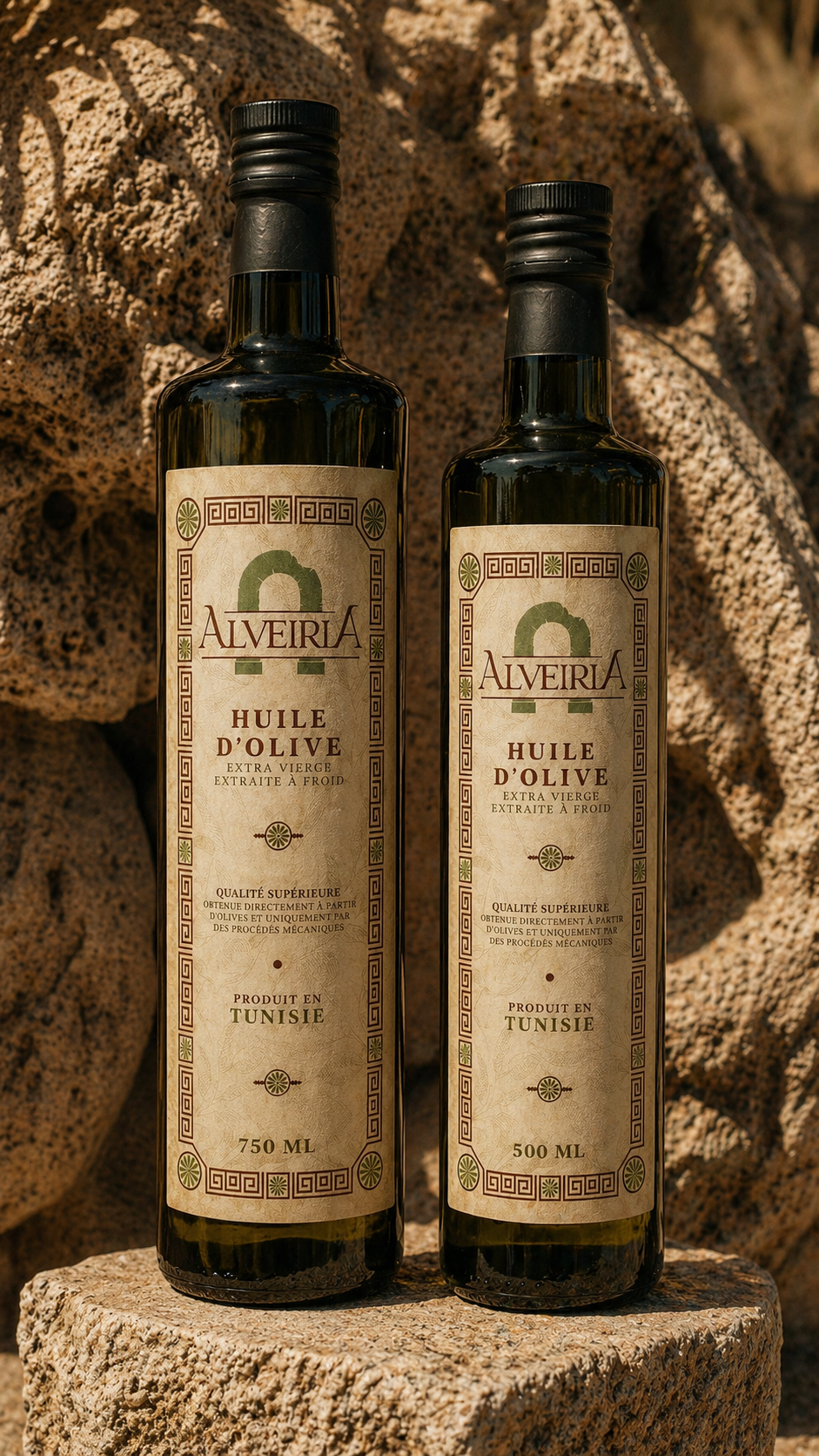 Alveiria Prima - duo 500ml et 750ml sur pierre